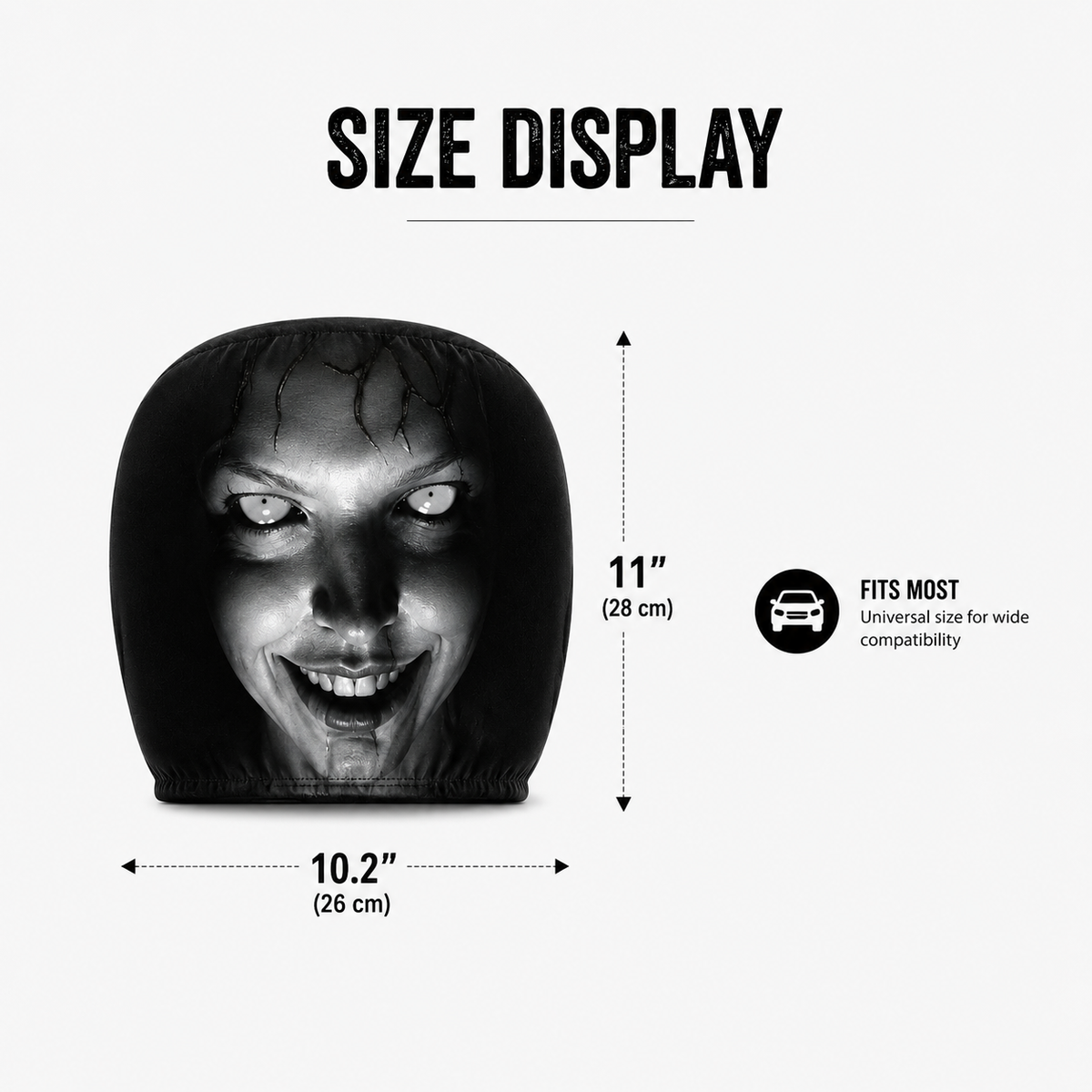 Creepy Car Headrest Covers – 2 COVERS